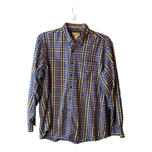 LL‎ Bean Men’s Plaid Flannel Long Sleeve Button Down Shirt Size XL - Picture 1 of 3